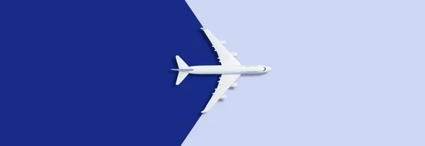 Επίπεδη Lay Σχεδιασμό Του Ταξιδιού Έννοια Αεροπλάνο Μπλε Φόντο Αντίγραφο — Φωτογραφία Αρχείου