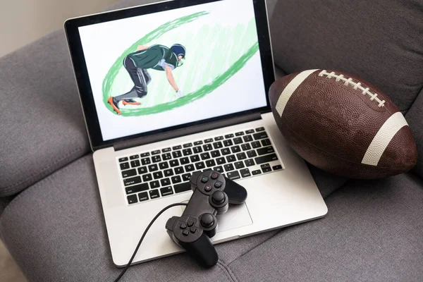 American Football Ball Joystick Video Game — Stockfoto