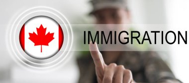 Kanada bayrağı ve yazıt göçü.