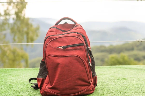 Backpack Desk Free Space Your Decoration Summer Trip — Stock Photo, Image