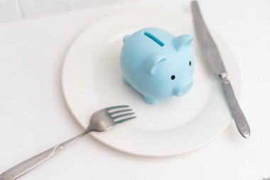 kumbara beyaz zemin üzerine plaka üzerinde