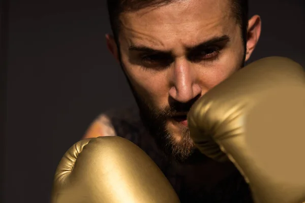 Část Muže Boxerských Rukavicích — Stock fotografie