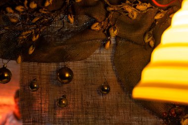 Noel - köy tarzı modern çiftlik evi tarzı Noel dekorasyonu.