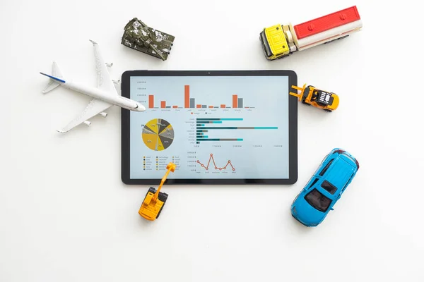Tablet Computer Different Types Toy Transport — Stockfoto