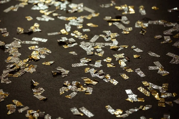 Golden Confetti Spread Holiday New Year Birthday Holiday Background — Stockfoto