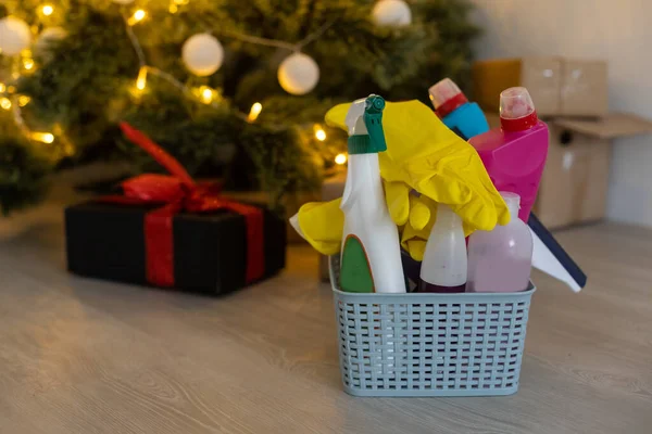 General Cleaning Winter Holidays Christmas New Year Cleaning Products Christmas — Foto de Stock