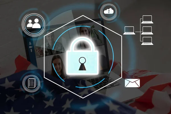 Personal Data Protection Act Pdpa Concept Businessmen Use Phone Fingerprint — стоковое фото