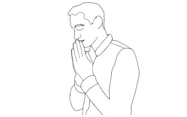 Devamlı tek sıra halinde dua eden adam ana hatlarıyla..