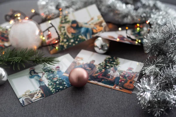 Colección Fotos Navidad Con Familia Decoración — Foto de Stock