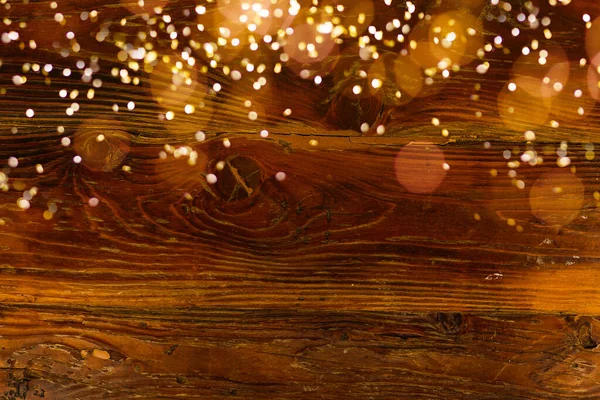 Boże Narodzenie Nowy Rok Drewniane Tło Światłem — Zdjęcie stockowe