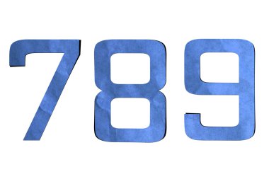 Number recycled paper craft stick on background ( 7 8 9 )