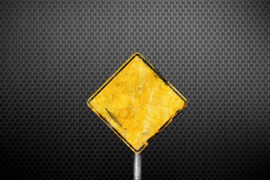 boş kirli sarı yol işareti