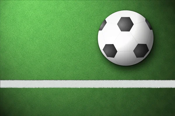 Boisko do piłki nożnej z linii na trawie — Zdjęcie stockowe