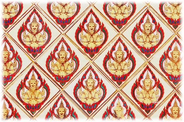 Thai traditional classic pattern in decorated temple — Stock Photo, Image