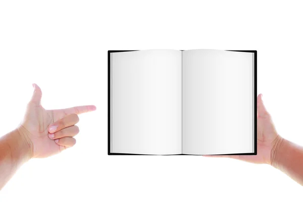 Kniha ruka — Stock fotografie