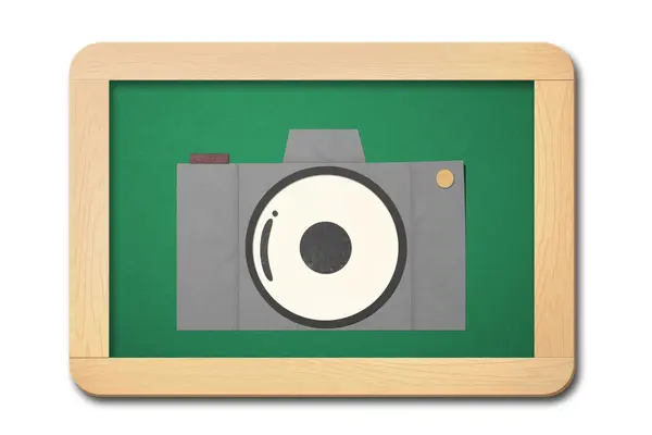 Classic camera from paper craft — Stock Photo, Image