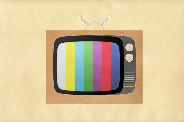 电视(TV)图标在白色背景下回收纸巾 — 图库照片