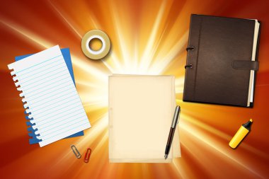 kalem ve kitap ofis kağıtları