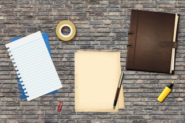 kalem ve kitap ofis kağıtları