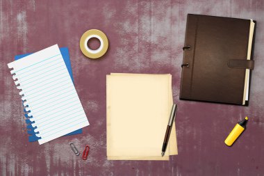 kalem ve kitap ofis kağıtları