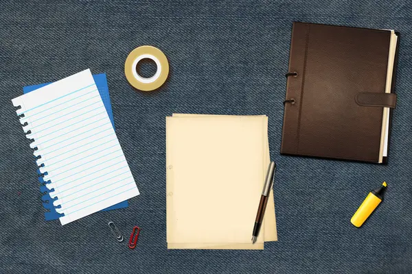 Book office papers and pen — Stock Photo, Image