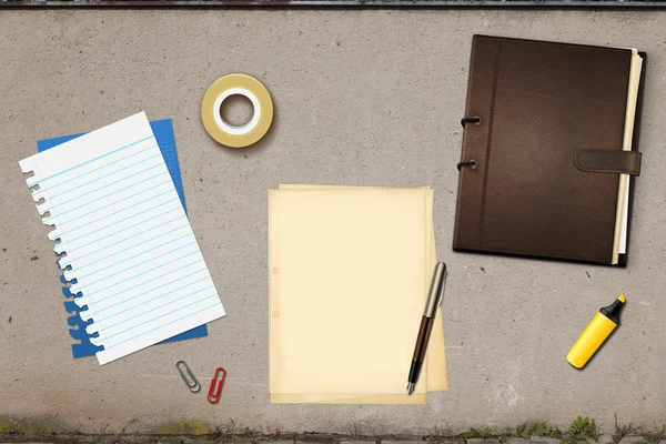 Book office papers and pen — Stock Photo, Image