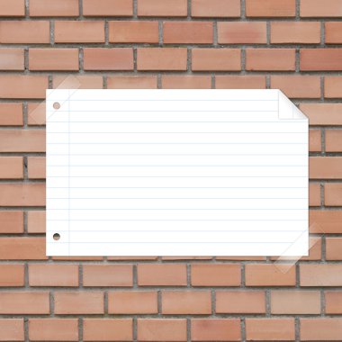 Not kağıdı arka plan üzerine bantlanmış