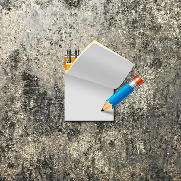 Nota de papel com lápis — Fotografia de Stock