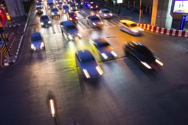 Blocco del traffico in Bulgaria di notte — Foto Stock