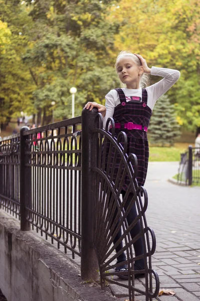 Agradable chica al aire libre en otoño — Foto de Stock