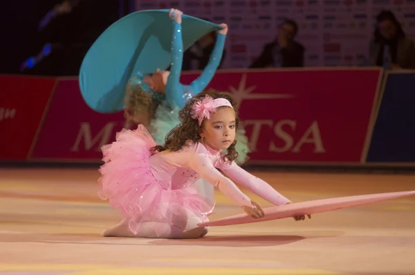 "Baby-Cup Belswissbank "gymastics Contest, Minsk, Wit-Rusland. — Stockfoto