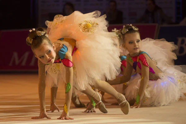 "Baby-Cup Belswissbank "gymastics Contest, Minsk, Wit-Rusland. — Stockfoto