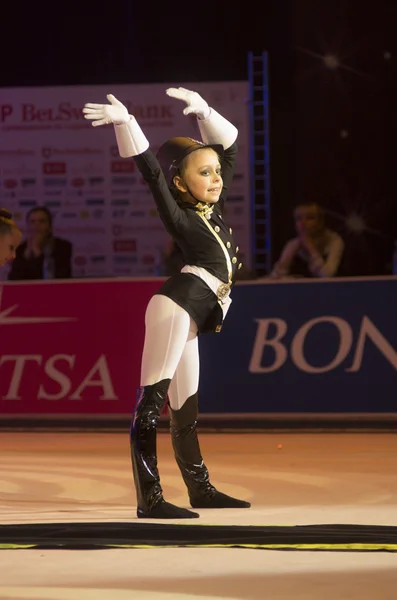 "Baby-kupa Belswissbank "gymastics verseny, Minszk, Fehéroroszország. — Stock Fotó