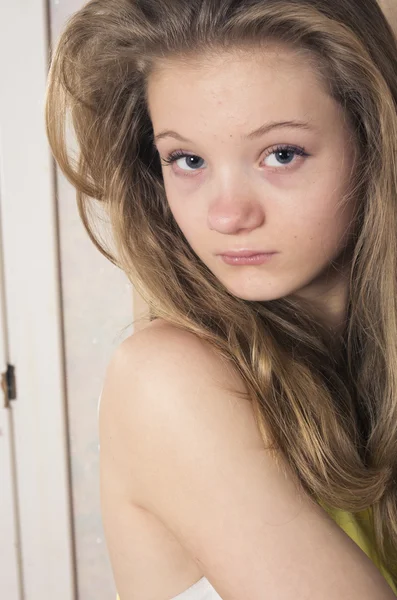 Teenage girl in wardrobe at home — Stock Photo, Image