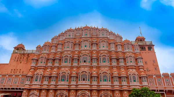 Vista Hawa Mahal Palácio Cidade Jaipur Índia Construído Partir Arenito — Fotografia de Stock