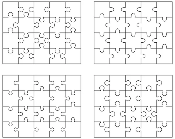 Illustration Different White Puzzles Separate Pieces — Stock Vector