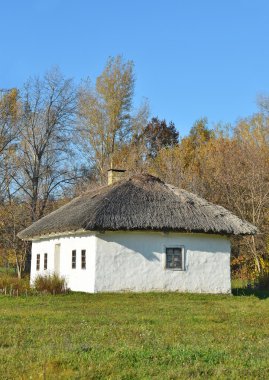 hasır çatılı antik hut
