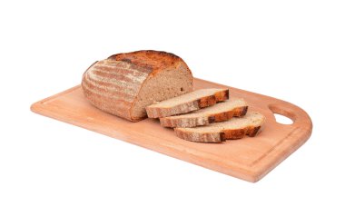 kesme somun ekmek ahşap tahta üzerinde