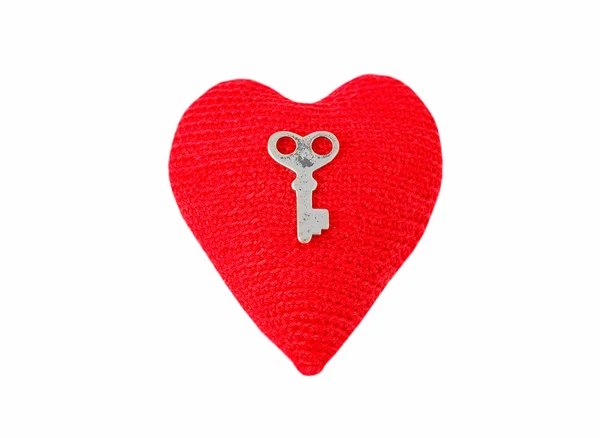 Stickning hjärta och nyckel — Stockfoto