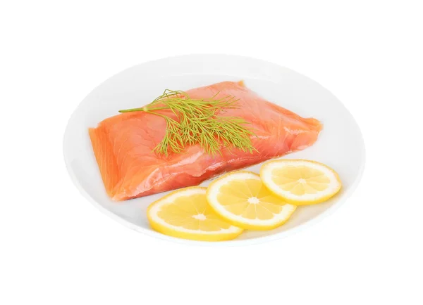 Salmon dengan lemon — Stok Foto