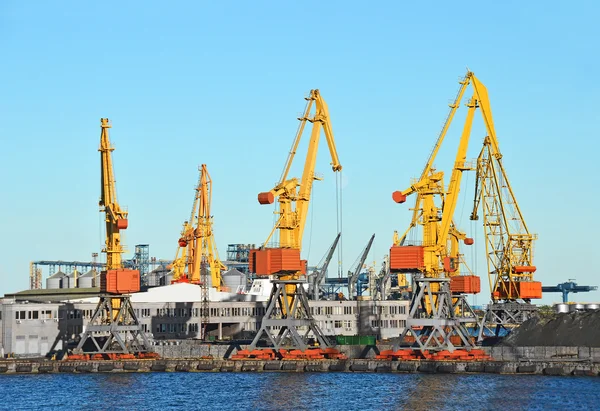 Cargo crane, train and coal — Stock Photo, Image