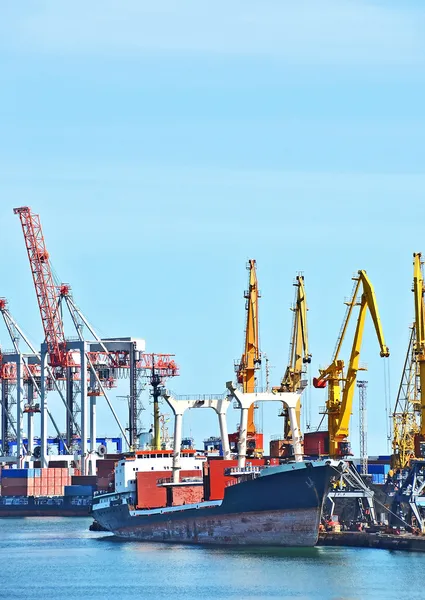 Cargo crane and ship Royalty Free Stock Photos