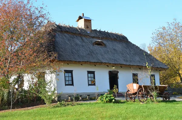 Ancienne cabane avec toit en paille — Photo