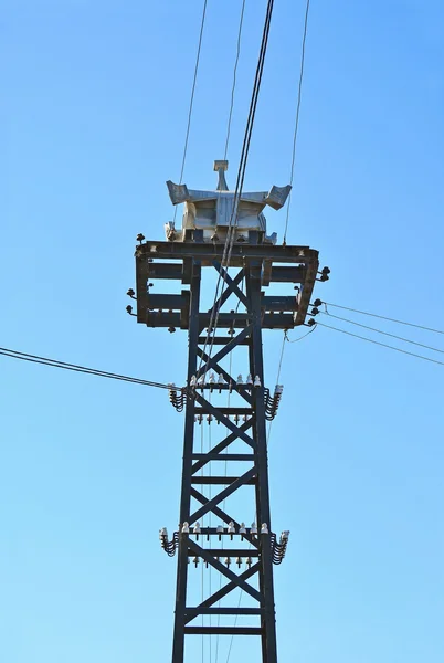 Oude landelijke macht lijnen pyloon — Stockfoto