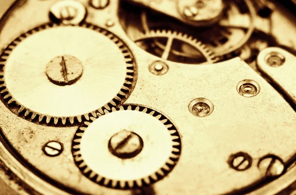 Binnen de klok (clockworks) — Stockfoto