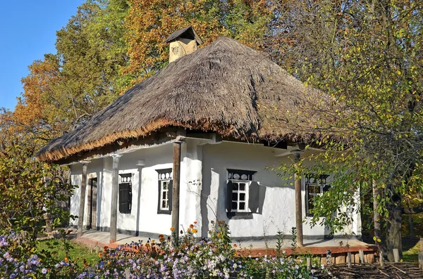 古代用稻草屋顶的小屋 — 图库照片