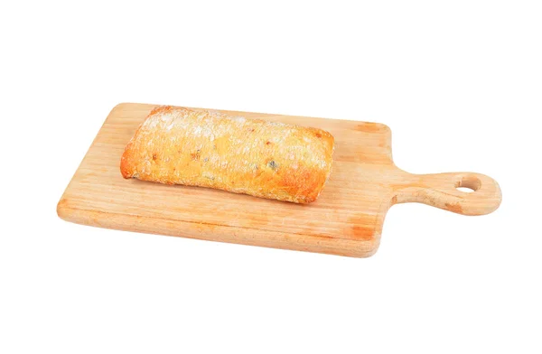 Olive ciabatta on board — Stock Photo, Image