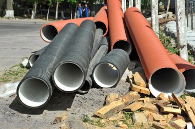 yığılmış pvc boru