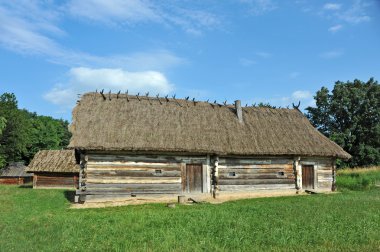 hasır çatılı antik hut