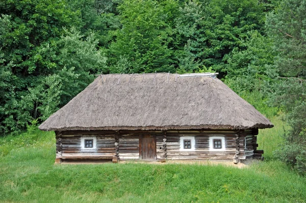 Antica capanna con tetto di paglia — Foto Stock